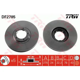 Jeu de 2 disques de frein avant TRW