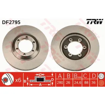Jeu de 2 disques de frein avant TRW