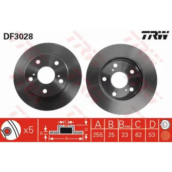 Jeu de 2 disques de frein avant TRW DF3028
