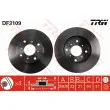 Jeu de 2 disques de frein avant TRW DF3109 - Visuel 1