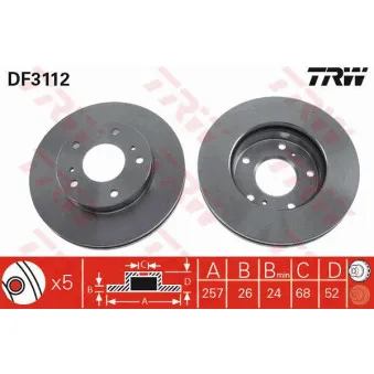 Jeu de 2 disques de frein avant TRW