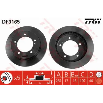Jeu de 2 disques de frein avant TRW DF3165