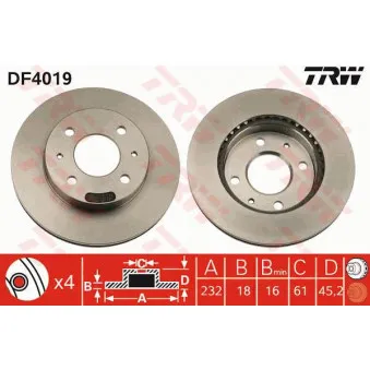 Jeu de 2 disques de frein avant TRW