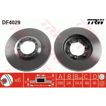 Jeu de 2 disques de frein avant TRW