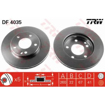 Jeu de 2 disques de frein avant TRW