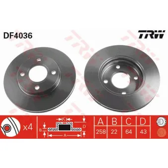 Jeu de 2 disques de frein avant TRW
