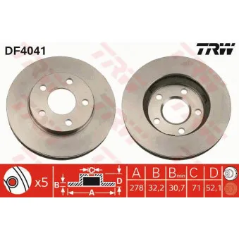 Jeu de 2 disques de frein avant TRW