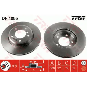 Jeu de 2 disques de frein avant TRW