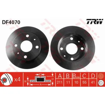 Jeu de 2 disques de frein avant TRW