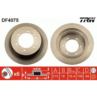 Jeu de 2 disques de frein arrière TRW