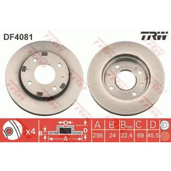 Jeu de 2 disques de frein avant TRW DF4081