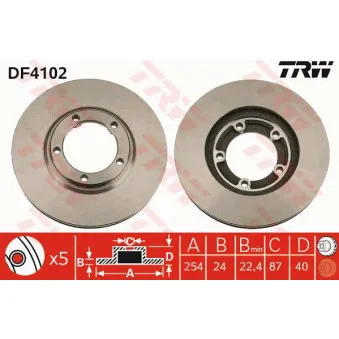 Jeu de 2 disques de frein avant TRW