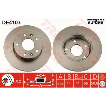 Jeu de 2 disques de frein avant TRW