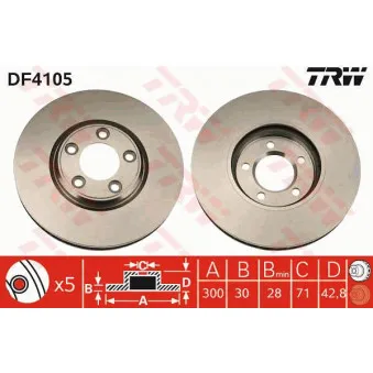 Jeu de 2 disques de frein avant TRW