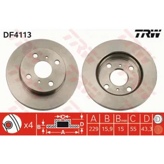 Jeu de 2 disques de frein avant TRW