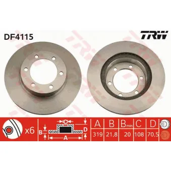 Jeu de 2 disques de frein avant TRW DF4115