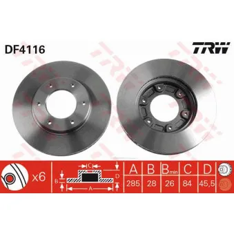 Jeu de 2 disques de frein avant TRW DF4116