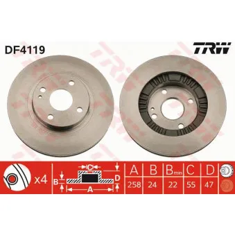 Jeu de 2 disques de frein avant TRW