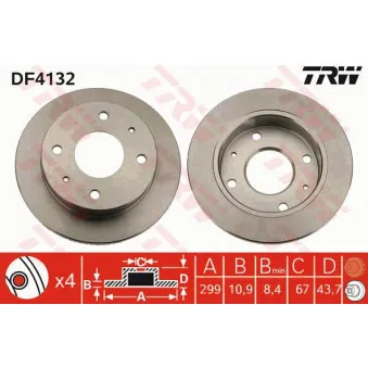 Jeu de 2 disques de frein avant TRW