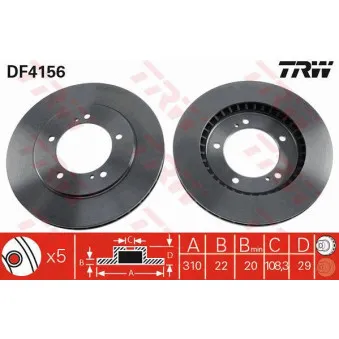 Jeu de 2 disques de frein avant TRW