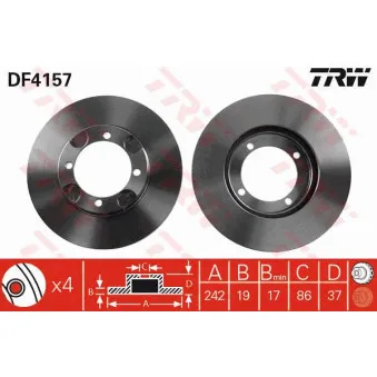 Jeu de 2 disques de frein avant TRW DF4157