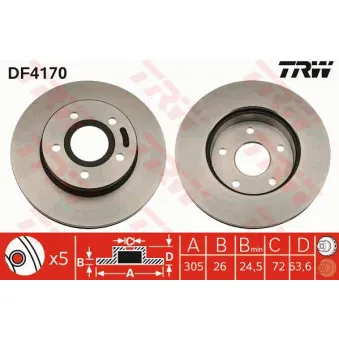 Jeu de 2 disques de frein avant TRW