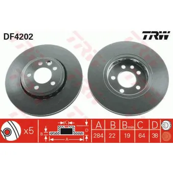 Jeu de 2 disques de frein avant TRW