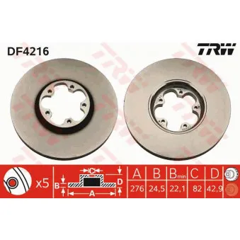 Jeu de 2 disques de frein avant TRW