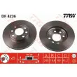 Jeu de 2 disques de frein avant TRW DF4236 - Visuel 1