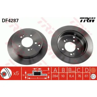 Jeu de 2 disques de frein arrière TRW