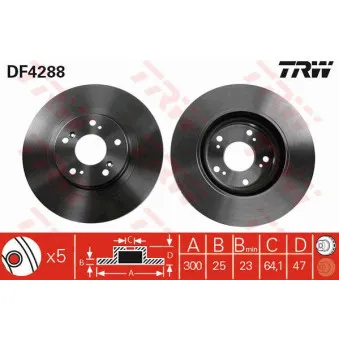 Jeu de 2 disques de frein avant TRW
