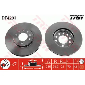 Jeu de 2 disques de frein avant TRW DF4293