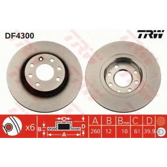 Jeu de 2 disques de frein avant TRW