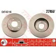 Jeu de 2 disques de frein avant TRW DF4316 - Visuel 1