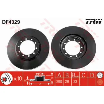 Jeu de 2 disques de frein avant TRW