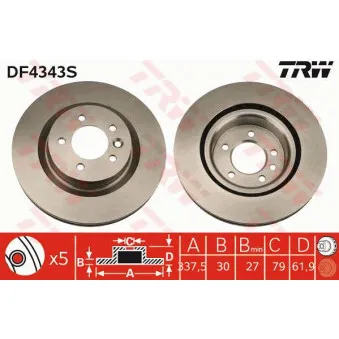 Jeu de 2 disques de frein avant TRW