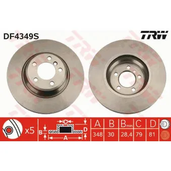 Jeu de 2 disques de frein avant TRW