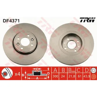 Jeu de 2 disques de frein avant TRW