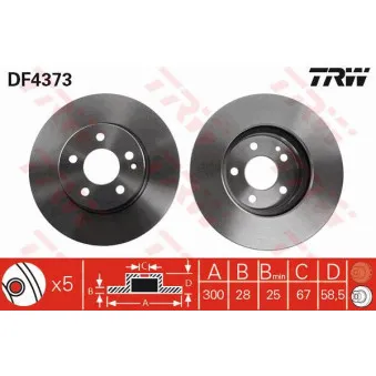 Jeu de 2 disques de frein avant TRW
