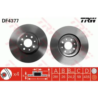 Jeu de 2 disques de frein avant TRW