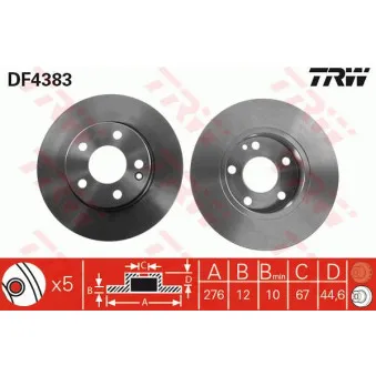 Jeu de 2 disques de frein avant TRW