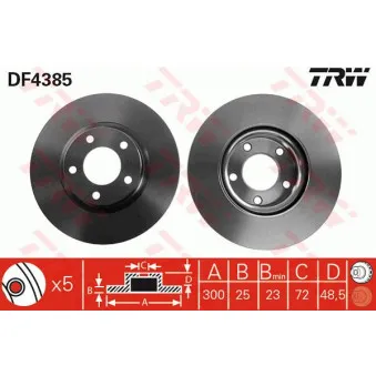 Jeu de 2 disques de frein avant TRW DF4385
