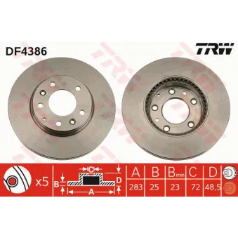Jeu de 2 disques de frein avant TRW