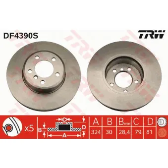 Jeu de 2 disques de frein avant TRW