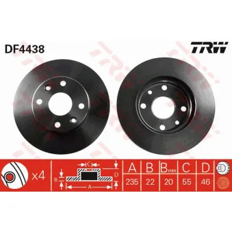 Jeu de 2 disques de frein avant TRW