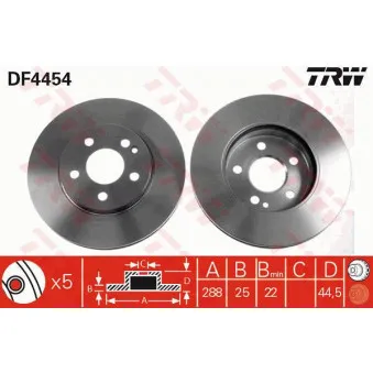 Jeu de 2 disques de frein avant TRW