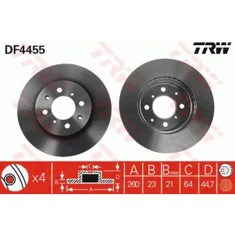Jeu de 2 disques de frein avant TRW