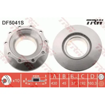 Jeu de 2 disques de frein avant TRW DF5041S