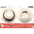 Jeu de 2 disques de frein arrière TRW DF6177 - Visuel 1