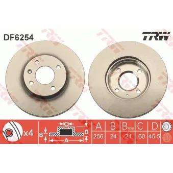 Jeu de 2 disques de frein avant TRW